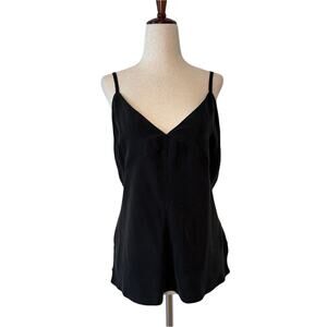 NWT Alex Mill Mia Washed Cupro-Blend Camisole, Rich Black, Women's Large